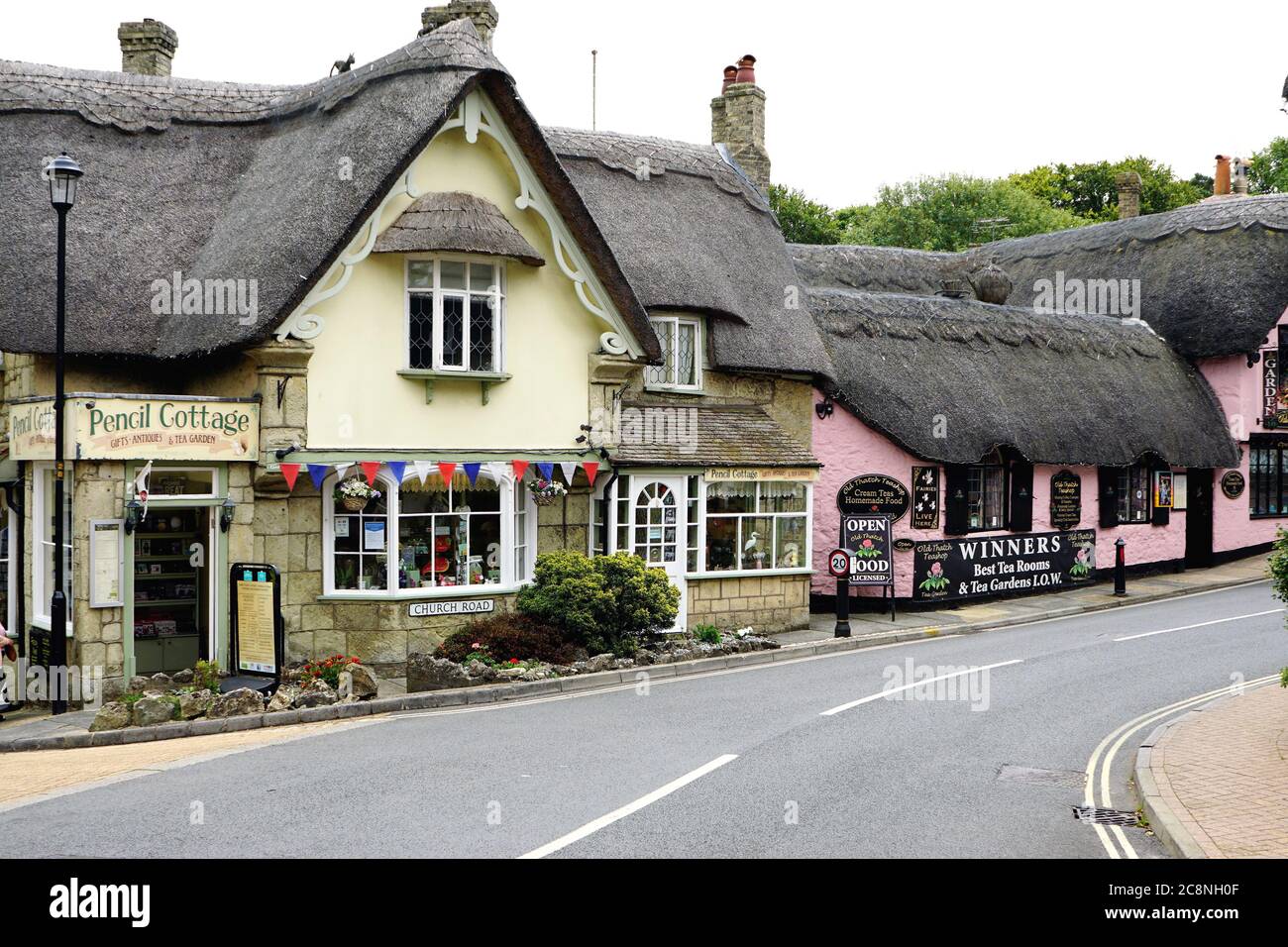Shanklin, Isle of Wight, UK. July 14, 2020.  Beautiful Thatched cottages in the old town at shanklin on the Isle of Wight, UK. Stock Photo