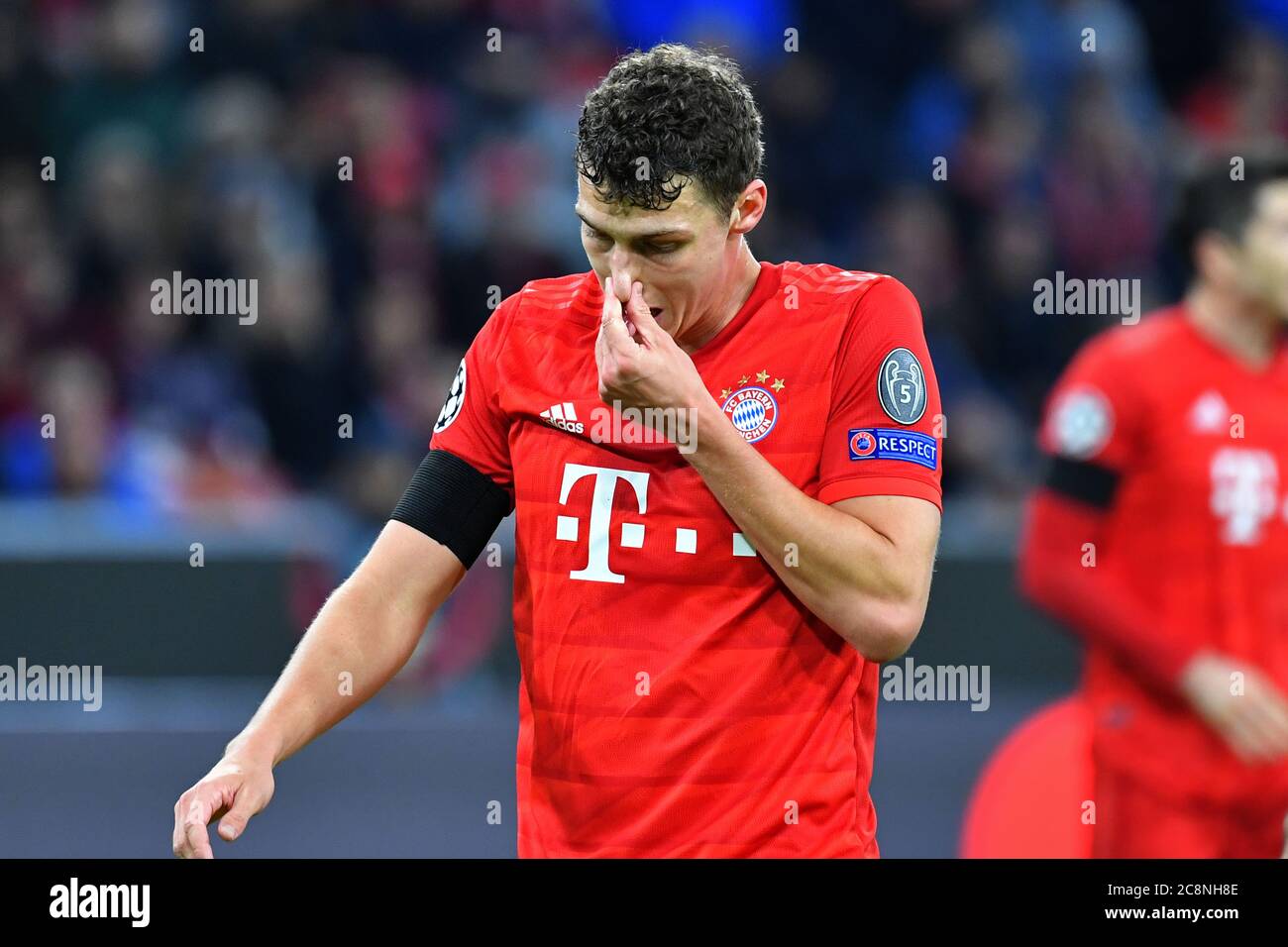 Munich, Deutschland. 26th July, 2020. Benjamin PAVARD (FC Bayern Munich)  had to cancel the team training due to injury. Archive photo: Benjamin  PAVARD (FC Bayern Munich), disappointment, frustrated, disappointed,  frustratedriert, dejected, action,