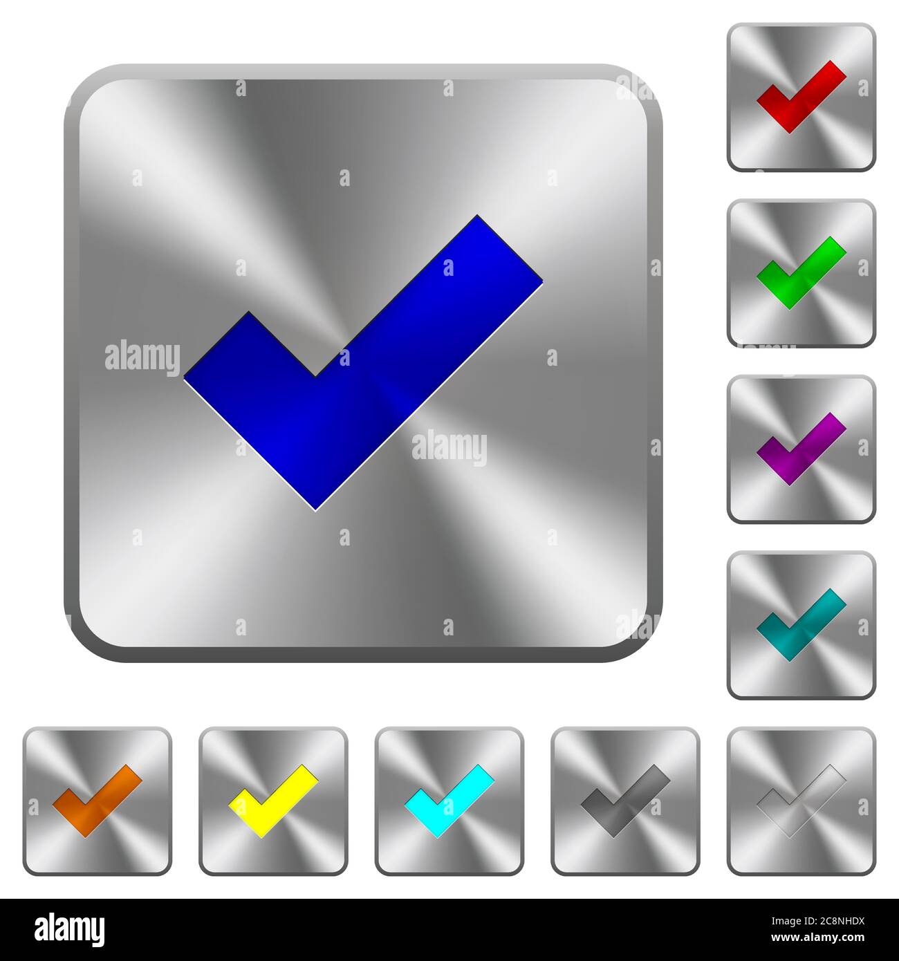 Confirmation button in square Stock Vector Images - Alamy