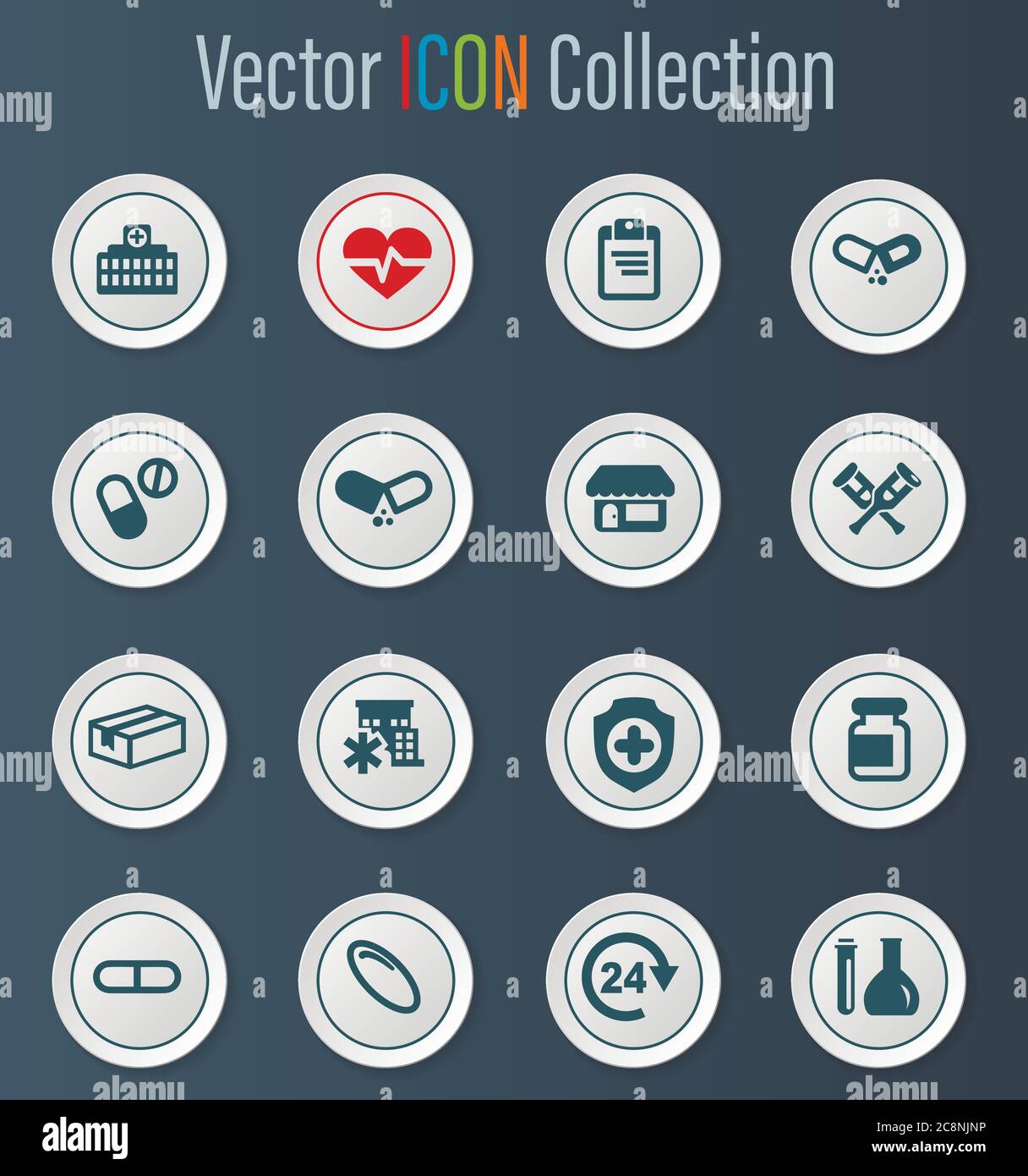 Drug store icons set Stock Vector