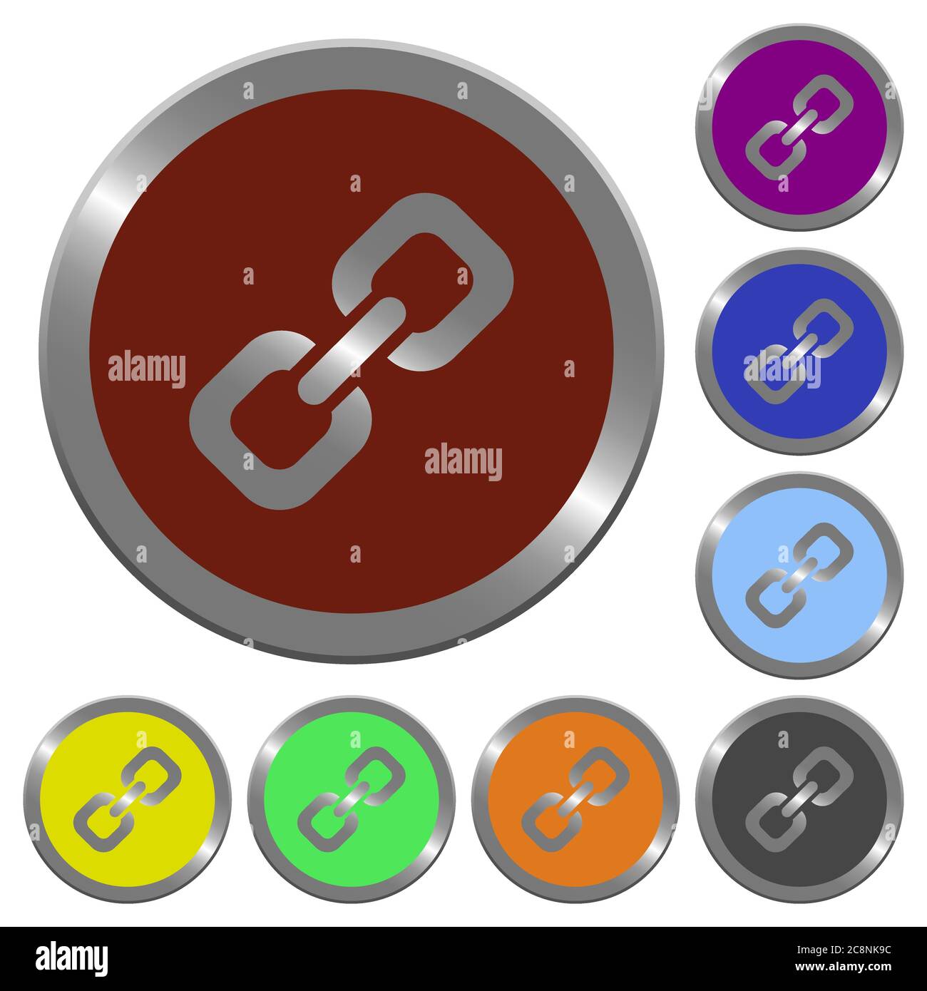 Set of color glossy coin-like link buttons Stock Vector Image & Art - Alamy