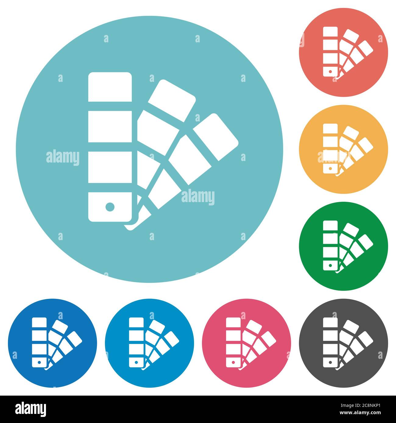 Flat color swatch icon set on round color background Stock Vector Image ...