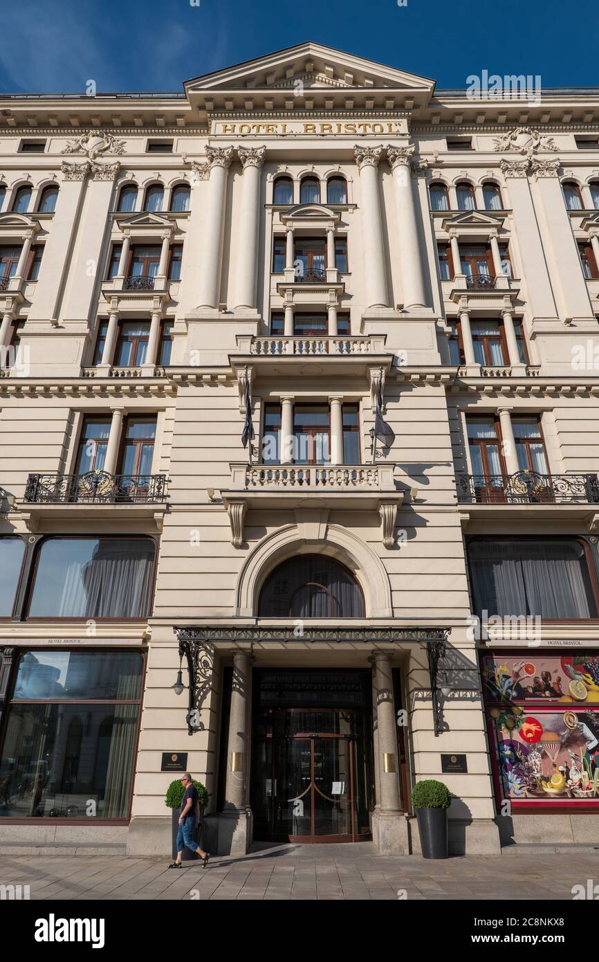 Warsaw, Poland June 25, 2020 Hotel Bristol, historic luxury hotel in the capital city Stock