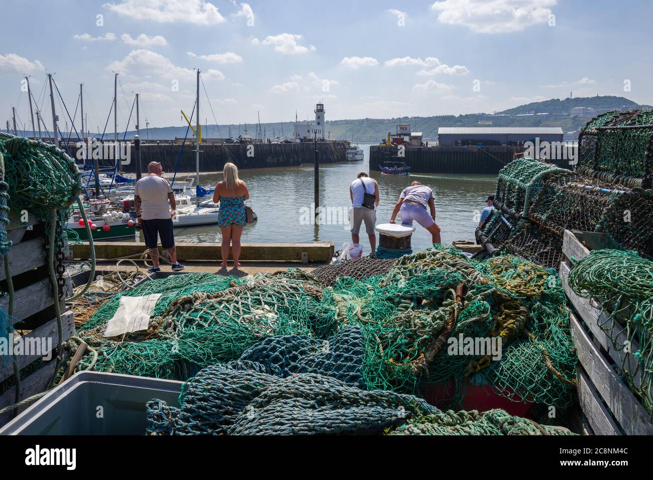 The harbour at Scarborough, on the North Yorkshire coast Stock Photo