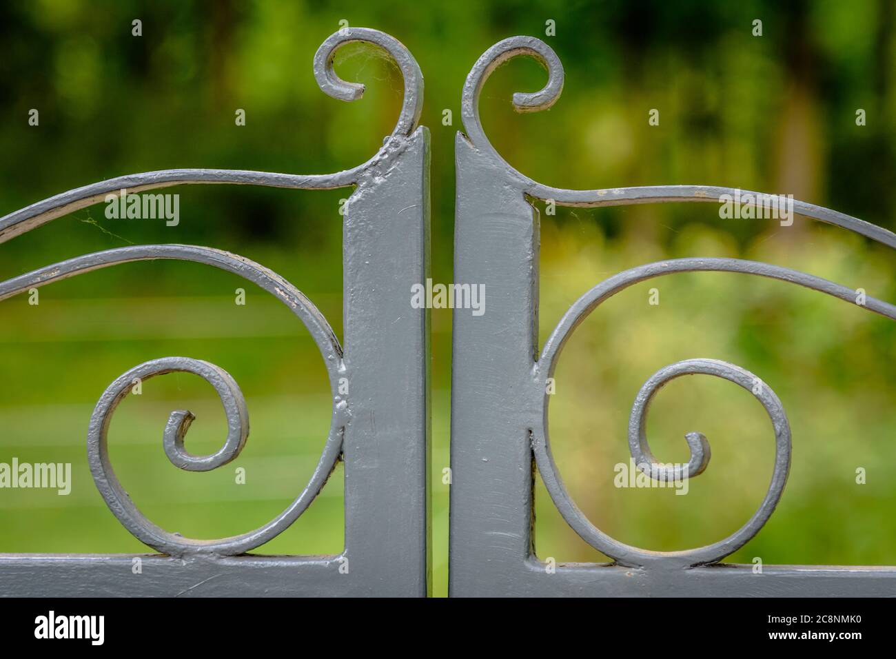 Forged grey painted metal (closeup details) Stock Photo