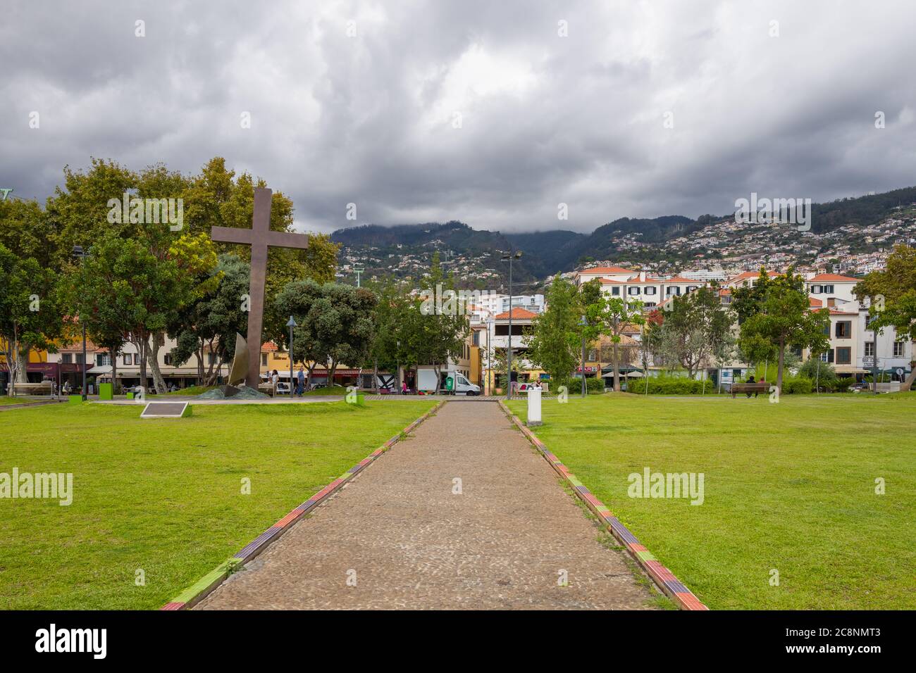 Clouds as a storm is brewing in Funchal, Madeira Stock Photo