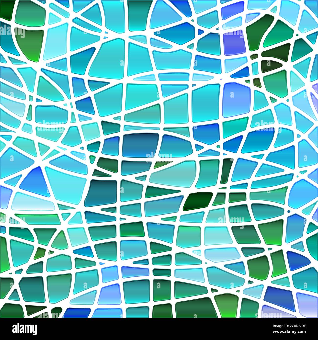 abstract vector stained-glass mosaic background - blue and green Stock ...