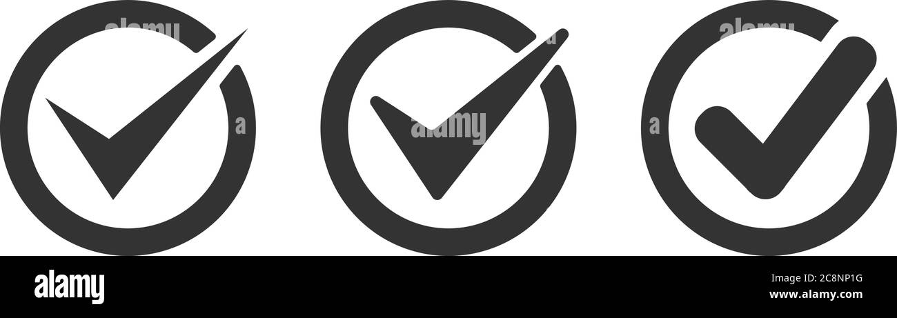 Vector check mark icons set isolated on white background. Vector ...