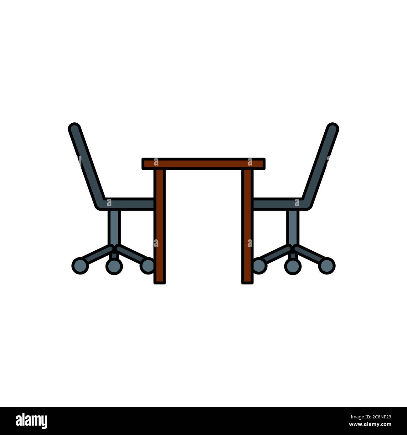 tables and chairs vector design template illustration Stock Vector