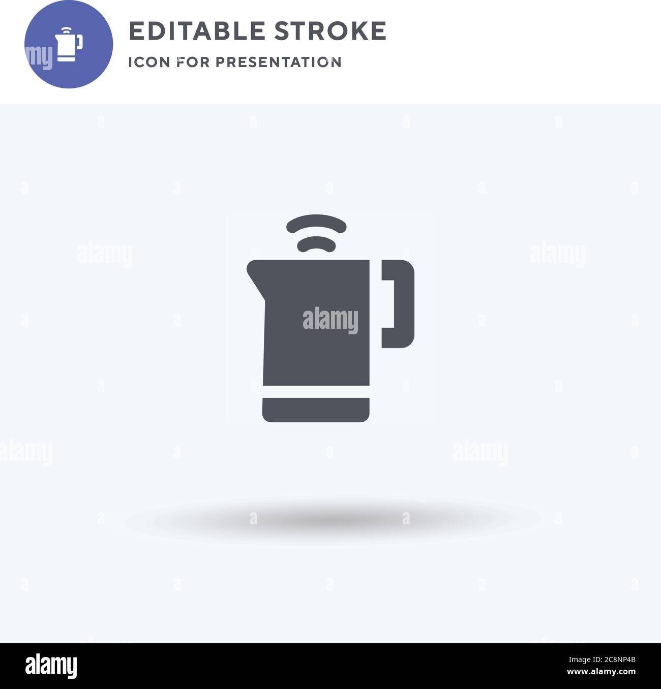 Kettle icon vector, filled flat sign, solid pictogram isolated on white ...
