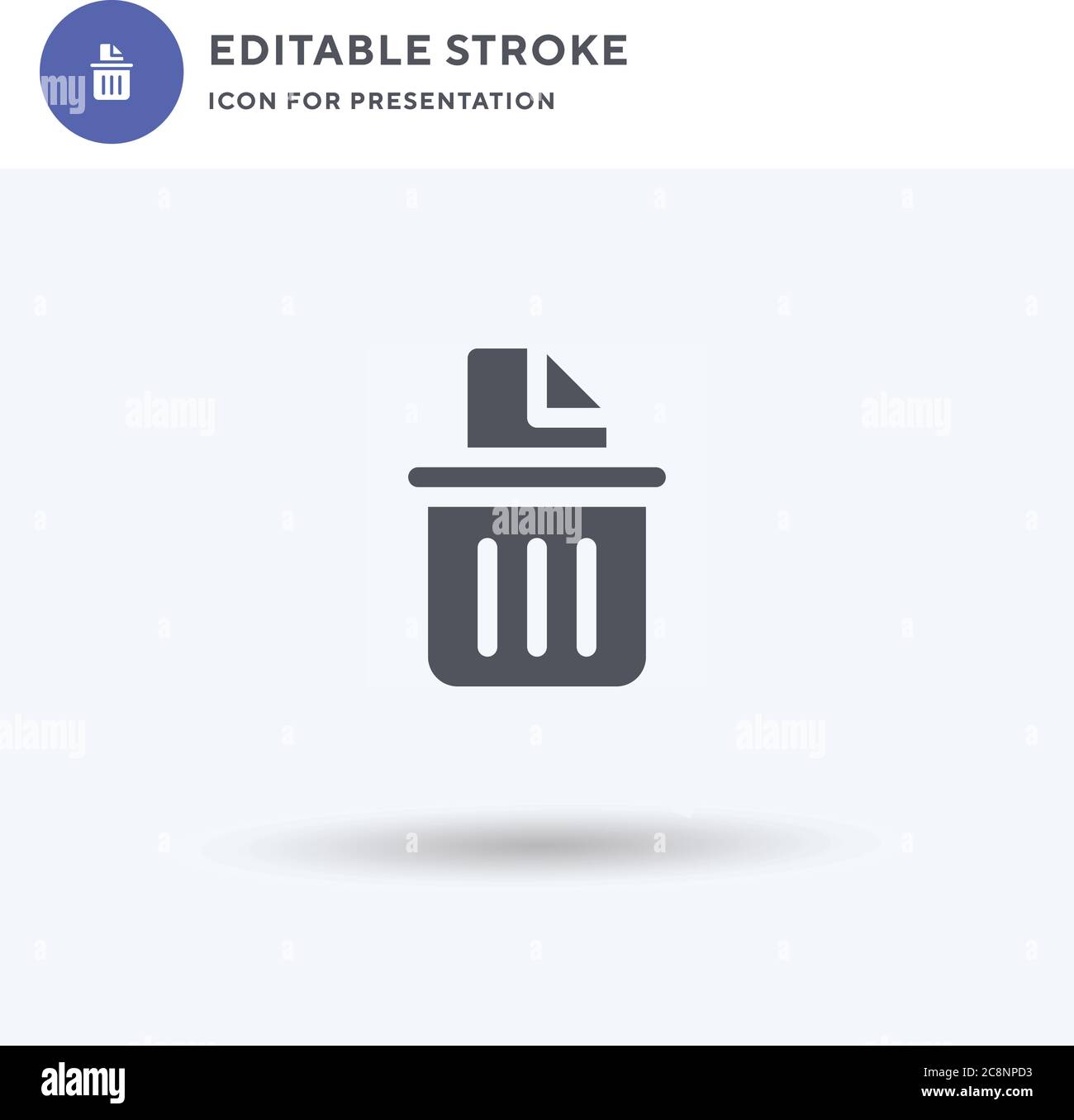 Bin icon vector, filled flat sign, solid pictogram isolated on white, logo illustration. Bin icon for presentation. Stock Vector