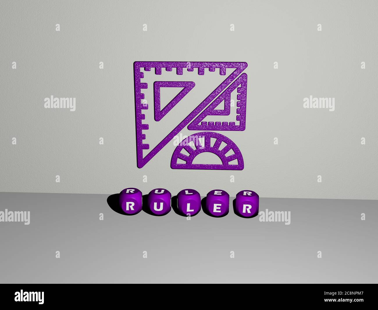 3D graphical image of RULER vertically along with text built by ...