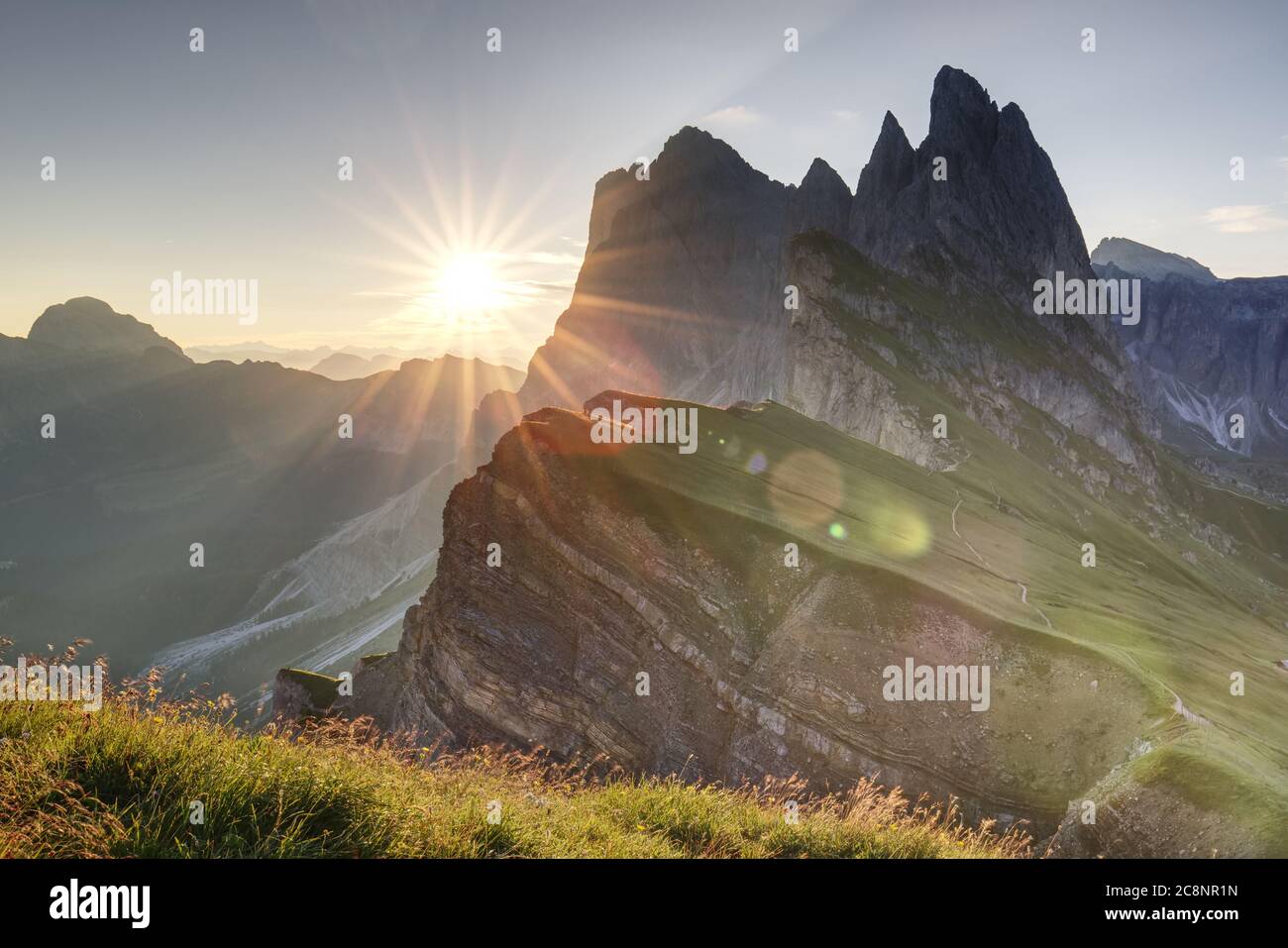 Beautiful landscape of seceda peak in dolomites alps hi-res stock ...