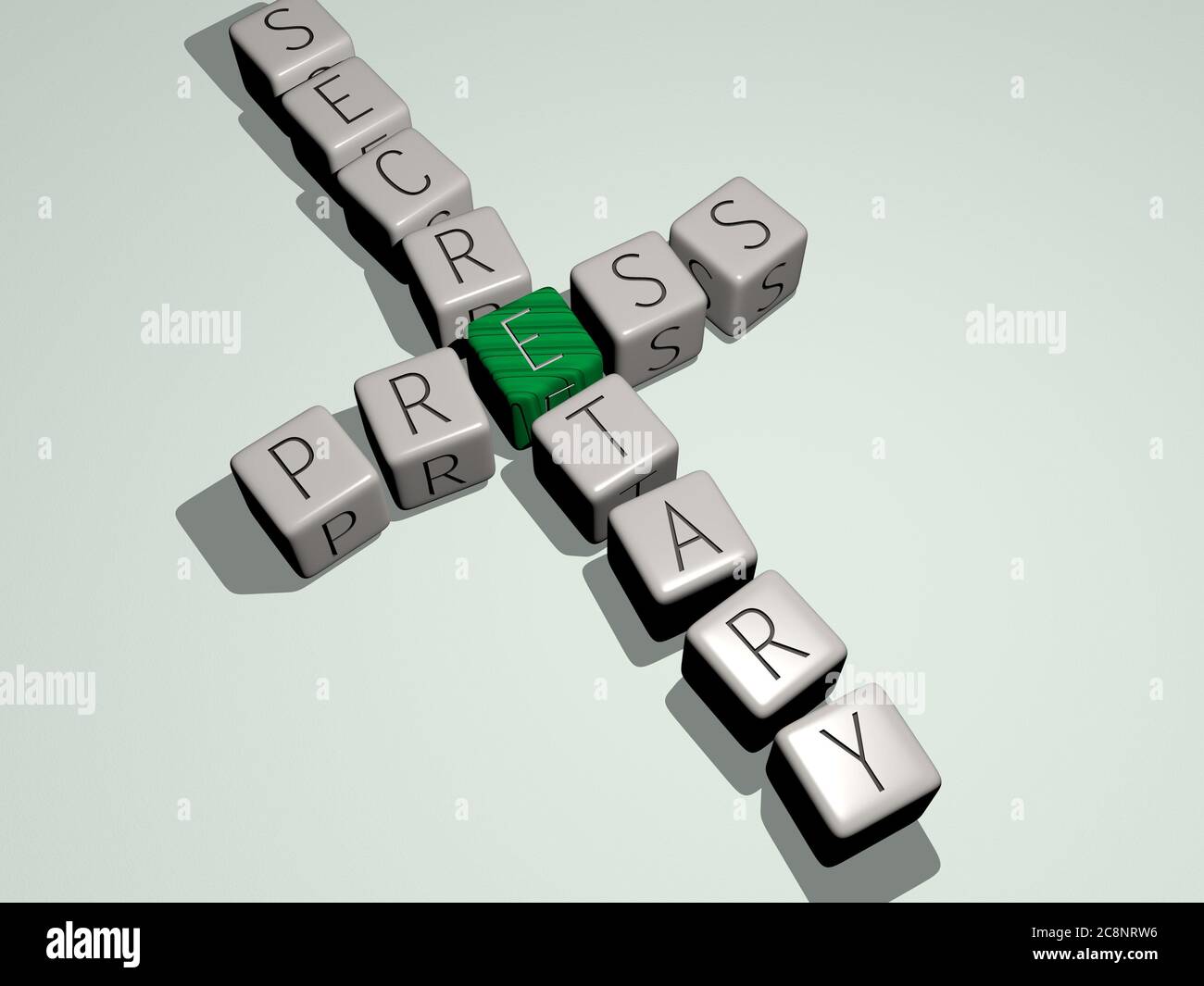 crosswords of PRESS SECRETARY arranged by cubic letters on a mirror