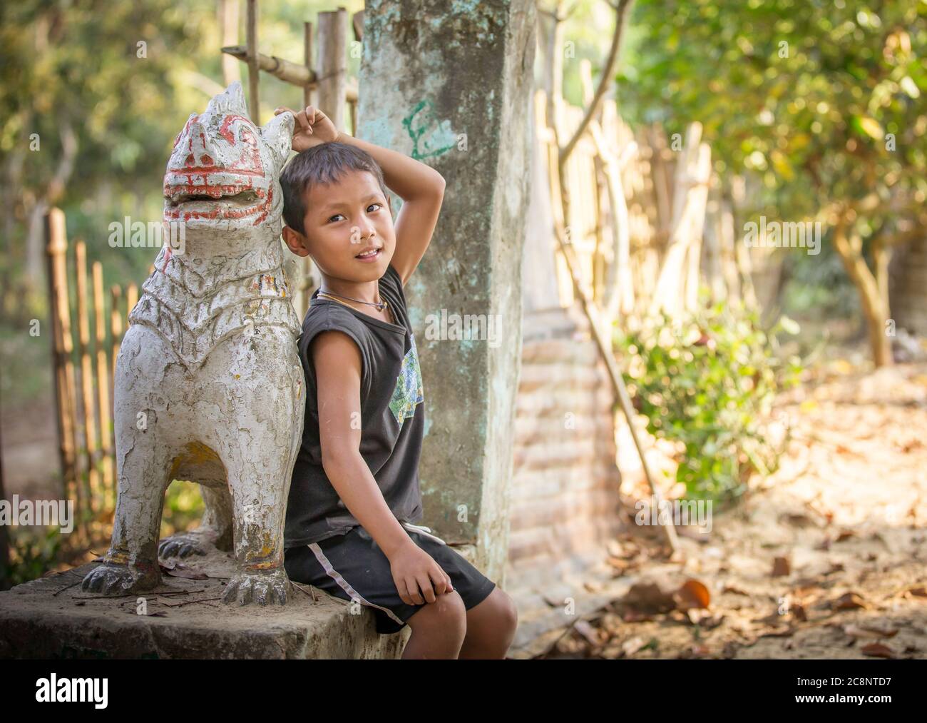 Chittagong, Bangladesh, 25th February 2016: bangladeshi boy a at their village in rural area of the country Stock Photo