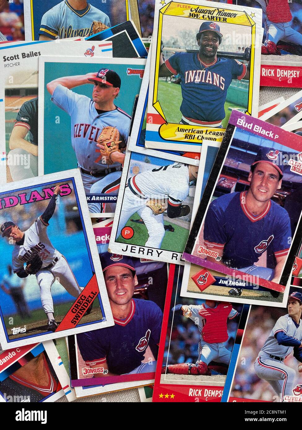 WOODBRIDGE, NEW JERSEY - Juy 25, 2020: a collection of 1980s Cleveland  Indians Baseball cards by Doruss, Fleer, and Topps Stock Photo - Alamy