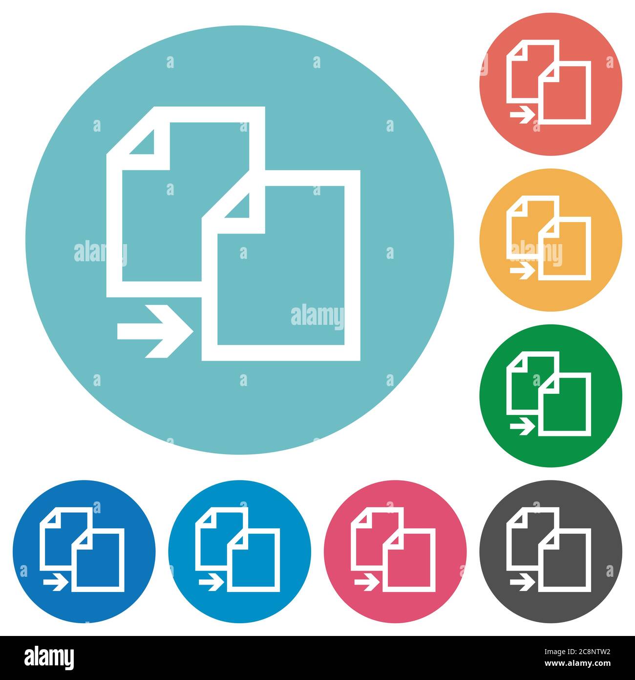 Flat copy icon set on round color background Stock Vector Image & Art ...