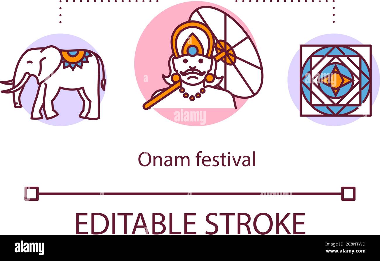 Onam festival concept icon. Hindu holidays. Kerala and Malayali ...