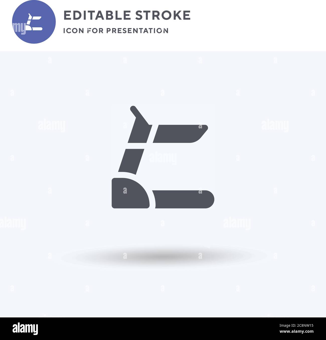 Treadmill icon vector, filled flat sign, solid pictogram isolated on ...