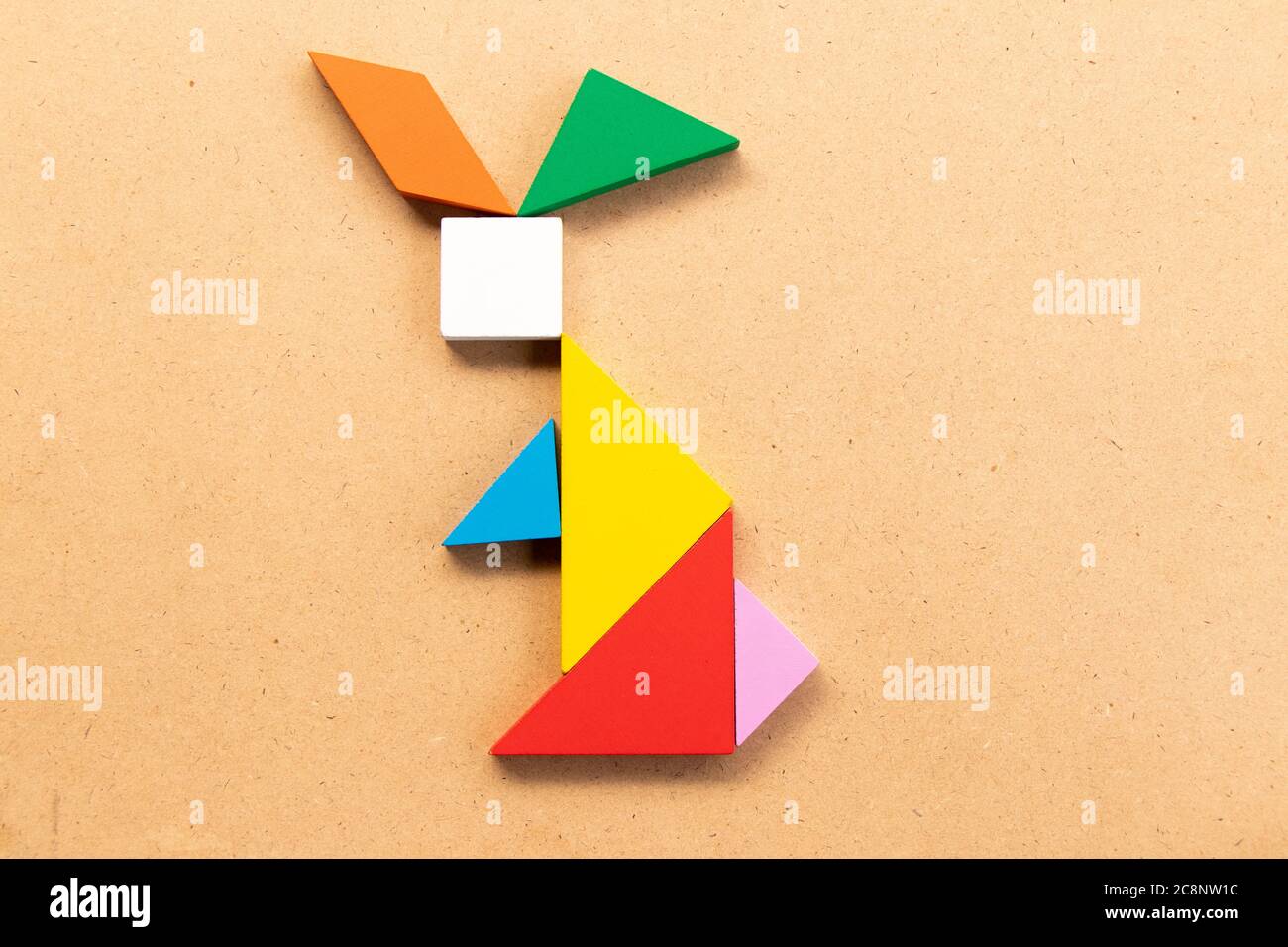 Tangram Sitting Cat Shape and Solution