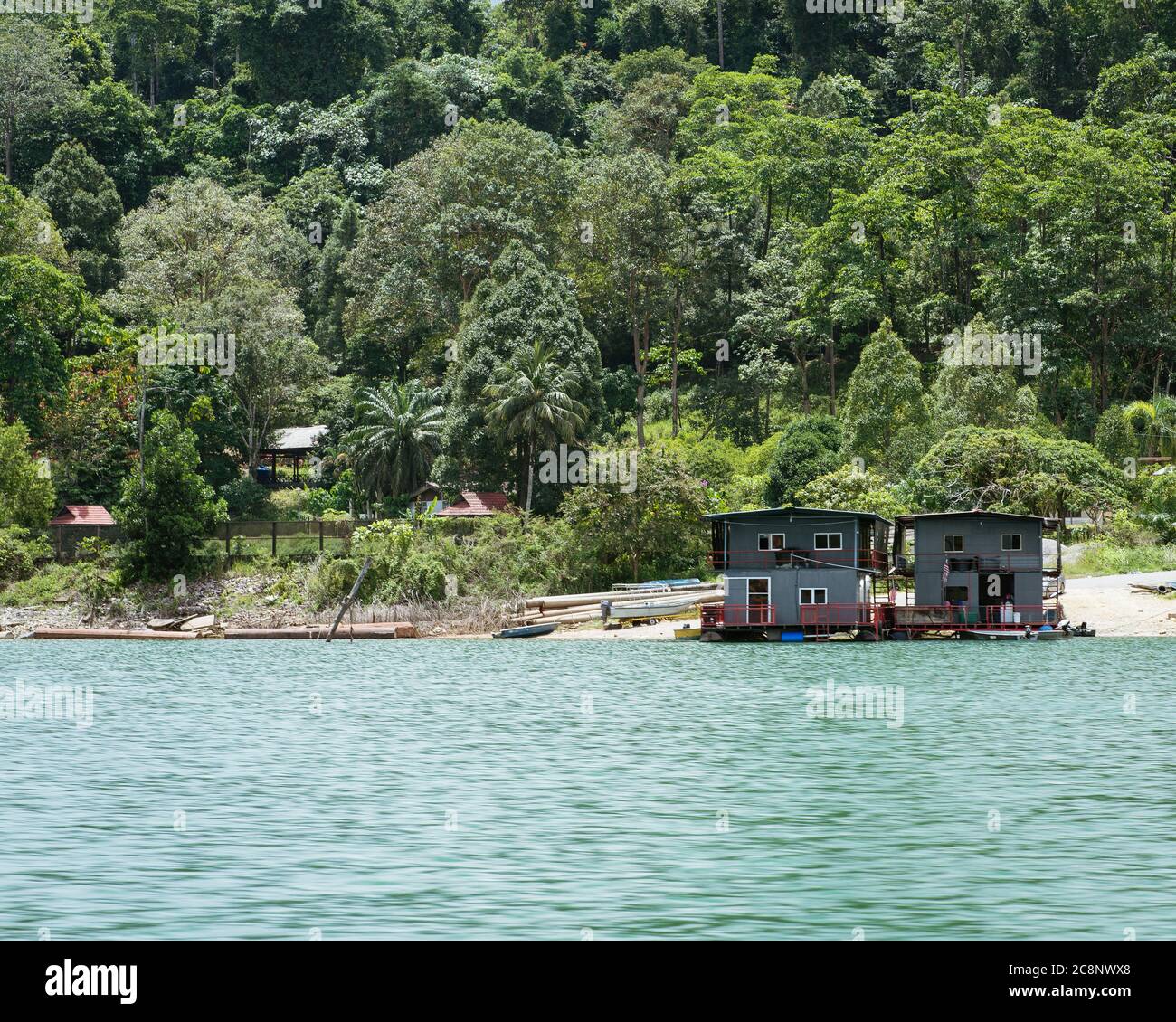 Kenyir Malaysia July 22 2020 Houseboat Is Anchored In Kenyir Lake Malaysia Tourist Attraction Both For Local And International Stock Photo Alamy