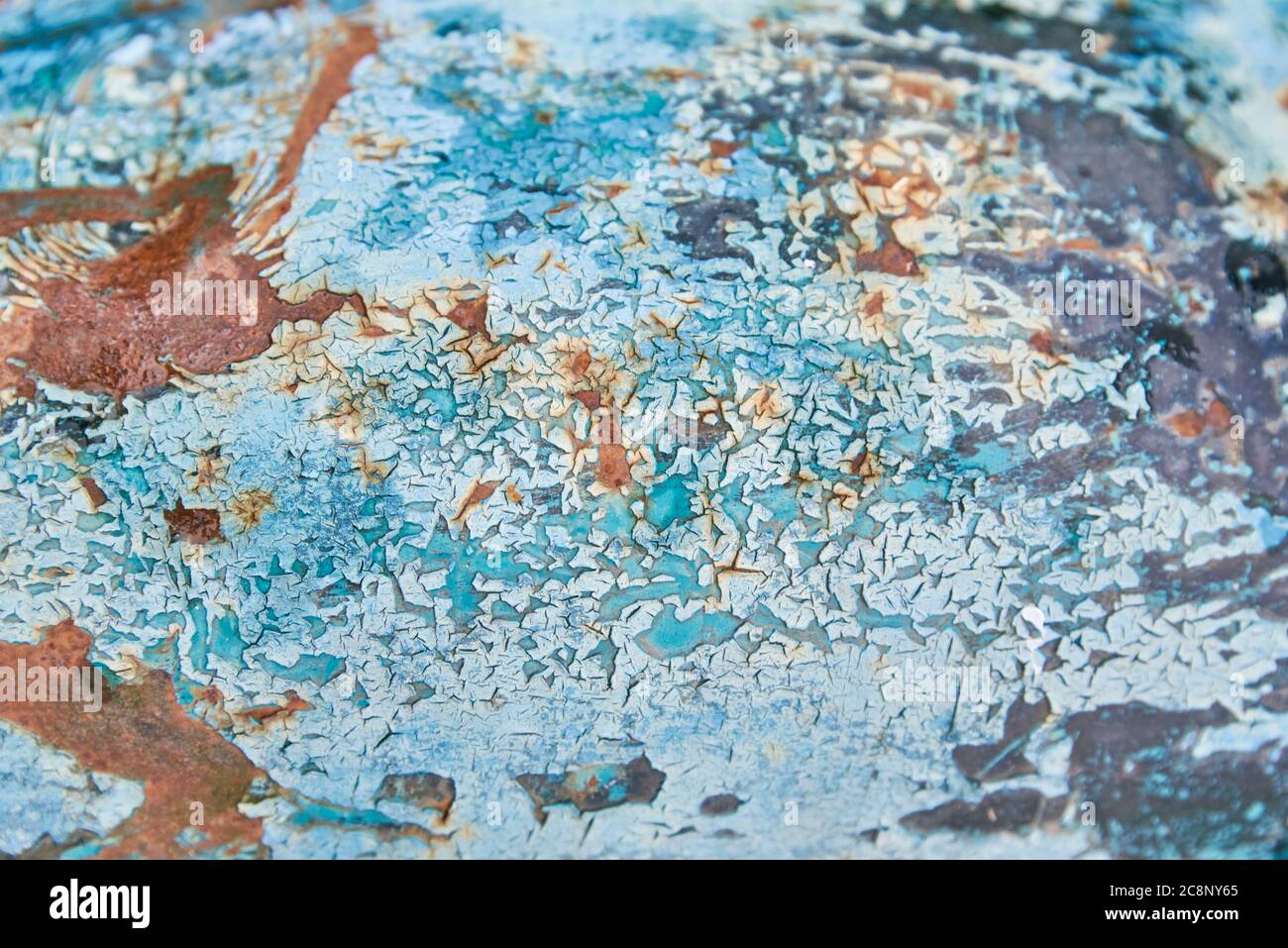 Rusty blue colored metal texture. Abstract grunge texture background Stock Photo