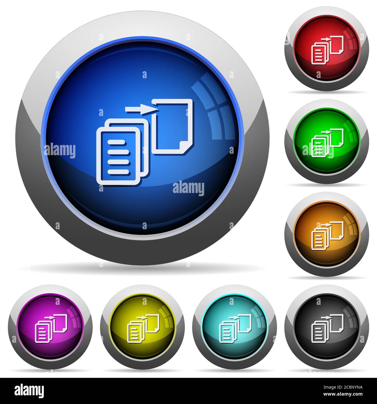 Set of round glossy Move file buttons. Arranged layer structure Stock ...