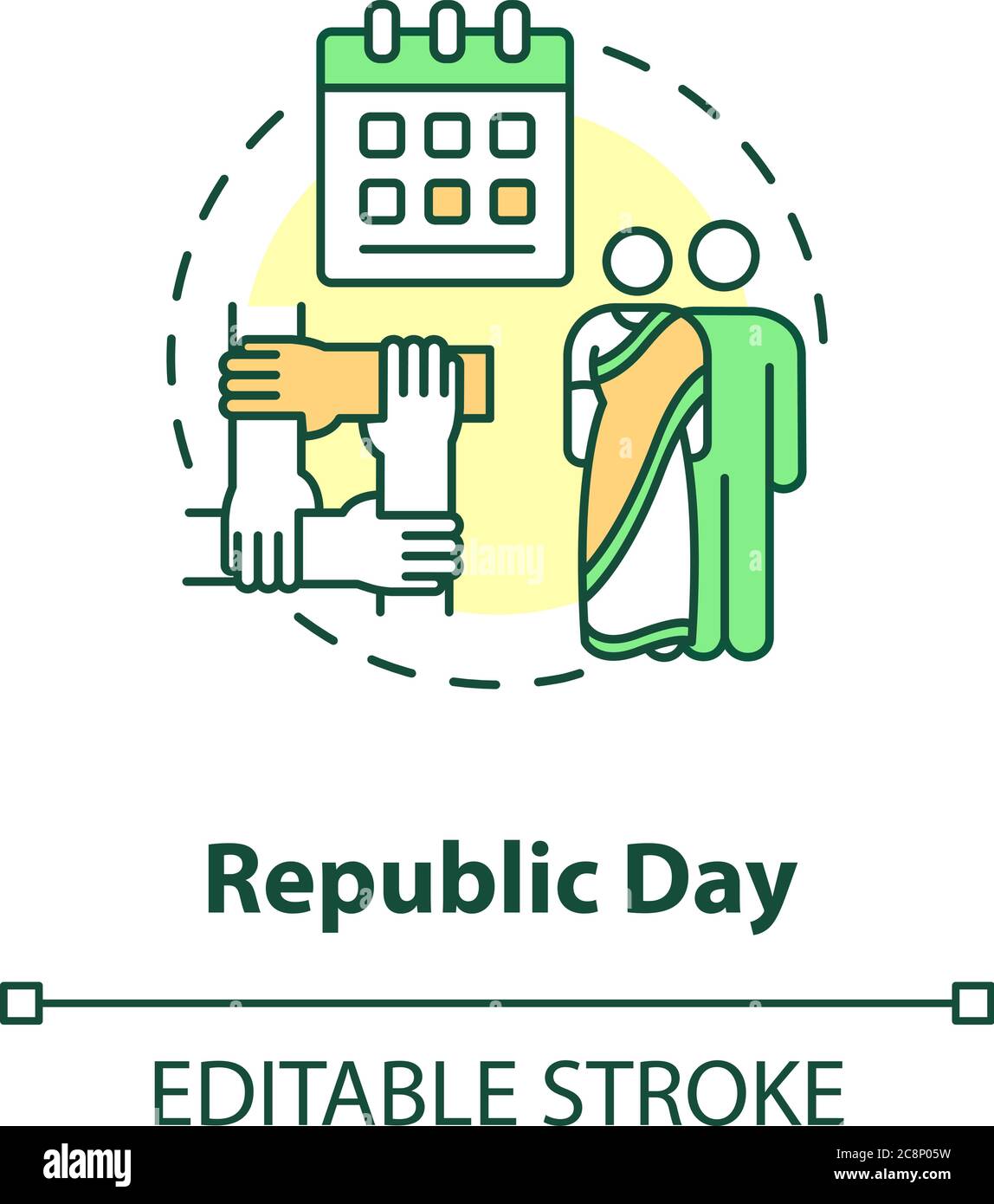 Republic day concept icon. National holiday celebration. Constitution ...
