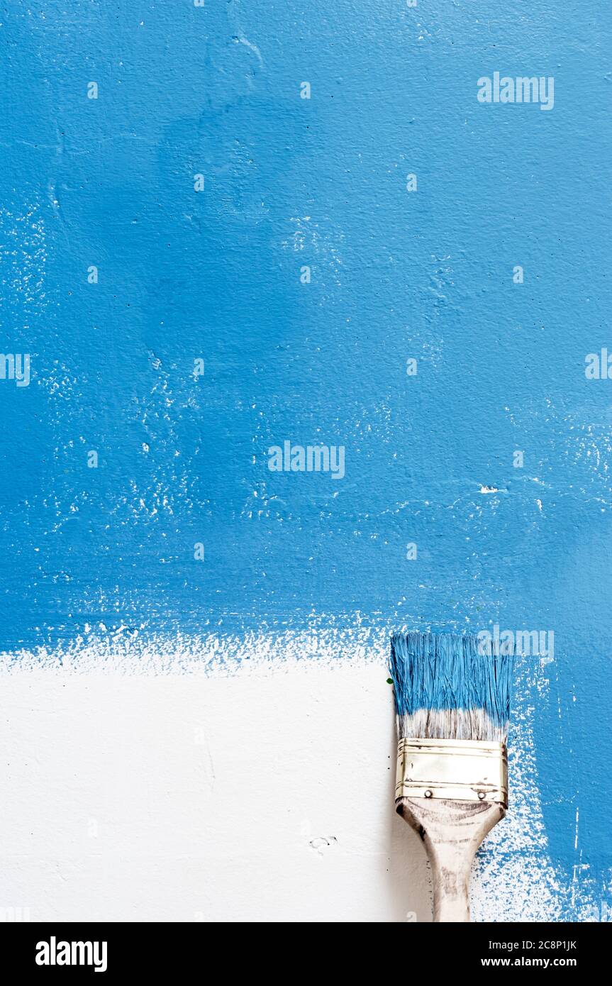 Paint brush on the wall Stock Photo - Alamy