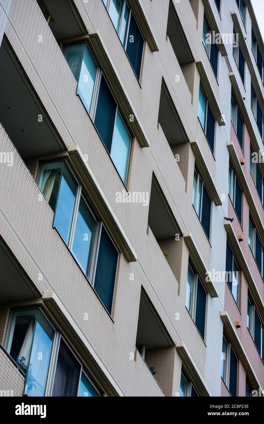 Perspective view at the condominium building. Stock Photo