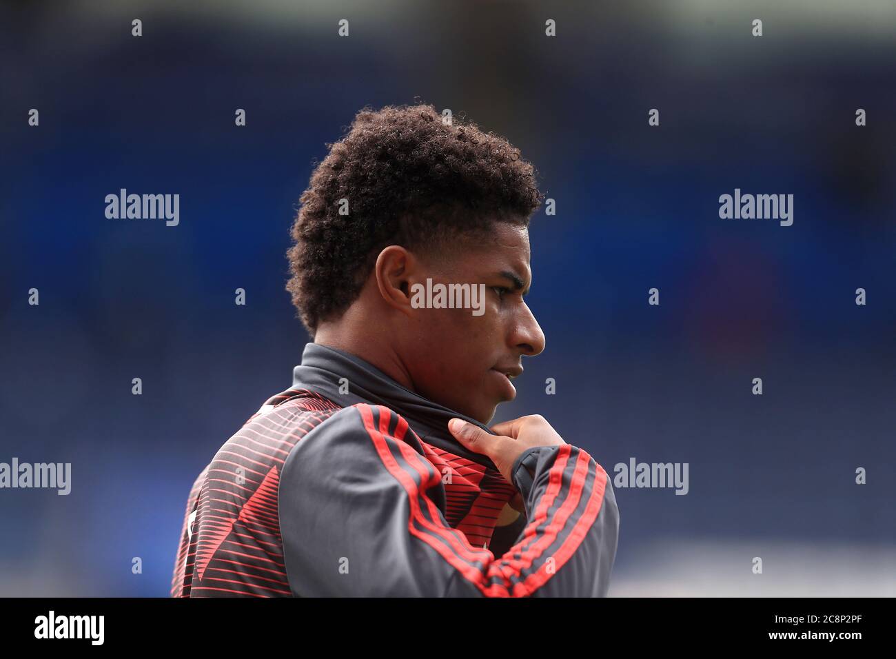 LEICESTER, UK. JUL 26TH Marcus Rashford of Manchester United during the Premier League match between Leicester City and Manchester United at the King Power Stadium, Leicester on Sunday 26th July 2020. (Credit: Leila Coker | MI News) Credit: MI News & Sport /Alamy Live News Stock Photo