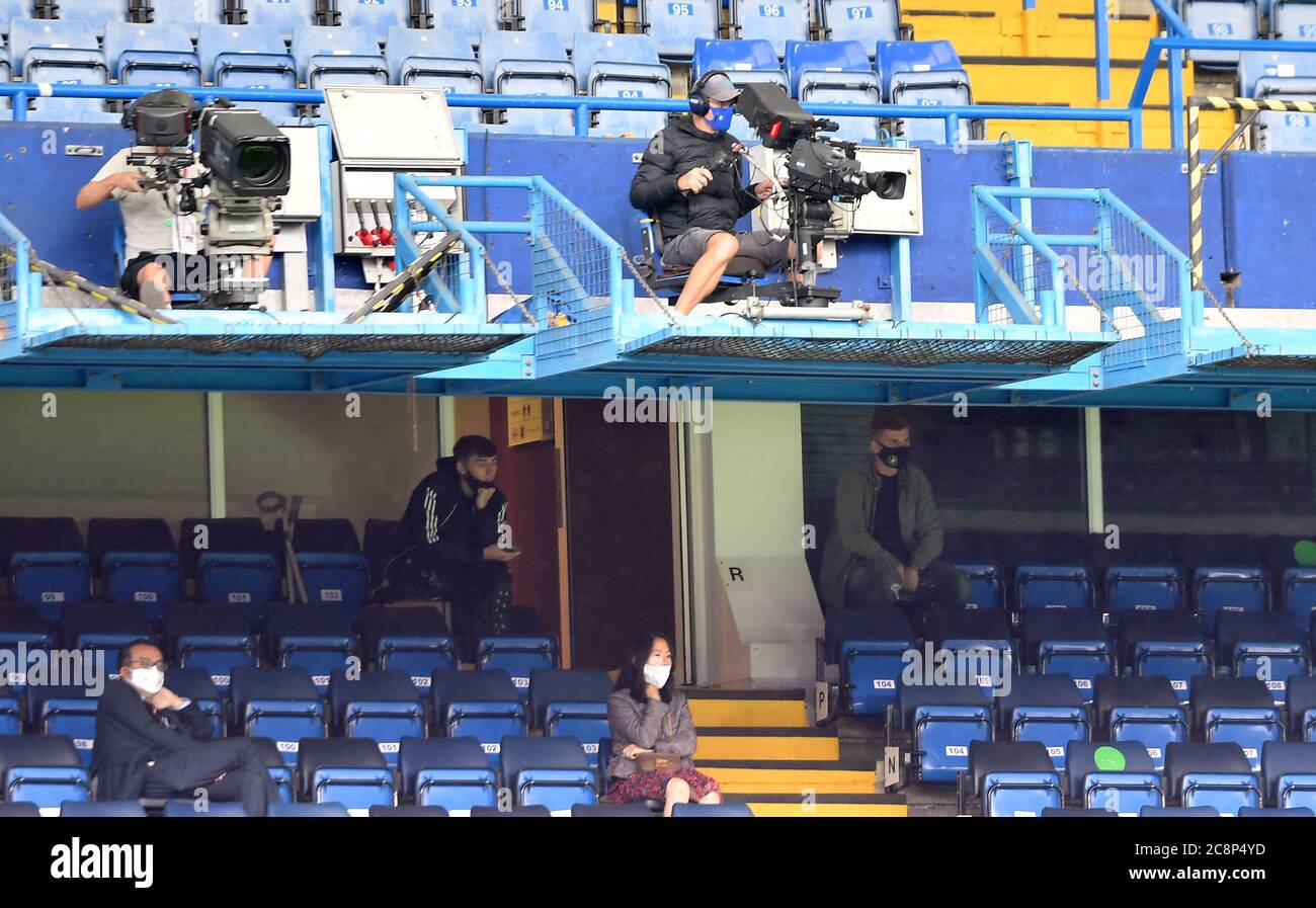 Chelsea S New Signing Timo Werner Centre Right Watches The Match From The Stands During The Premier League Match At Stamford Bridge London Stock Photo Alamy