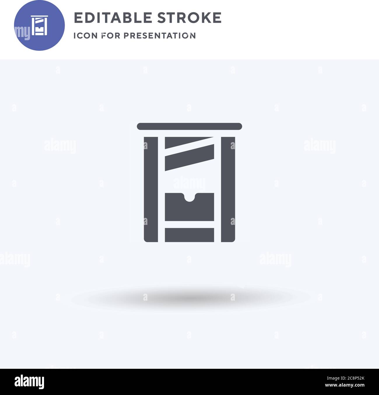 Guillotine icon vector, filled flat sign, solid pictogram isolated on white, logo illustration. Guillotine icon for presentation. Stock Vector