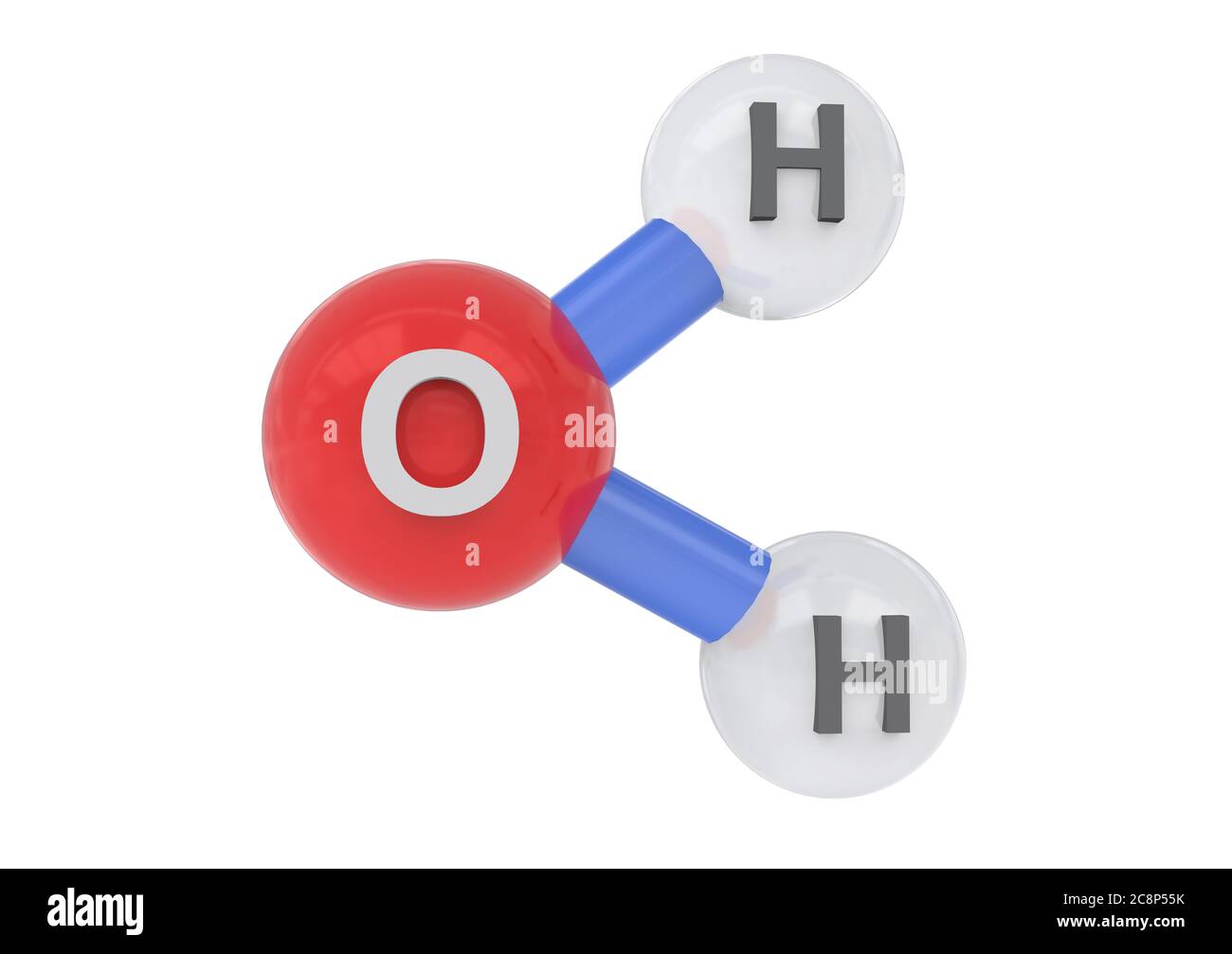 3D illustration of Water molecules - H2O Stock Photo