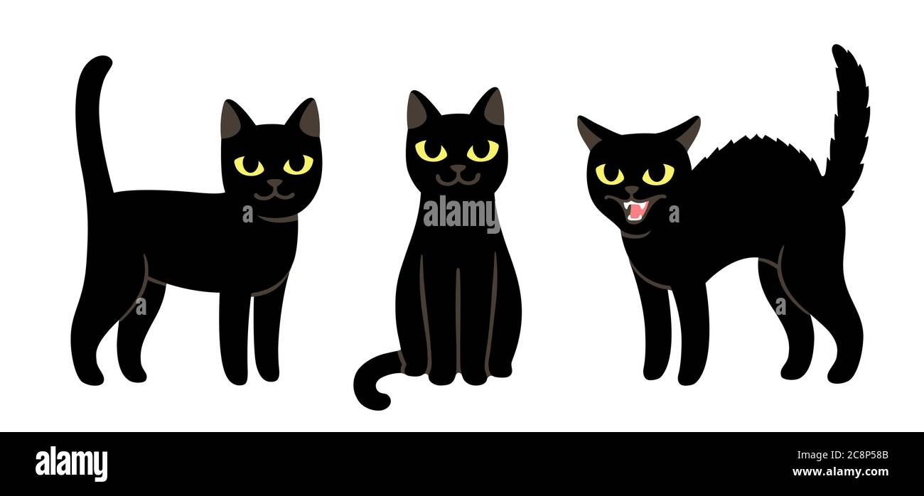 Black cat cartoon hi-res stock photography and images - Alamy