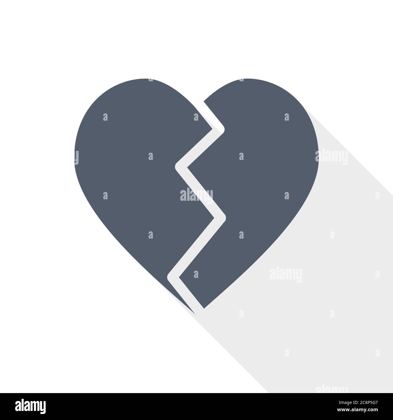 Broken heart flat design vector icon Stock Vector Image & Art - Alamy