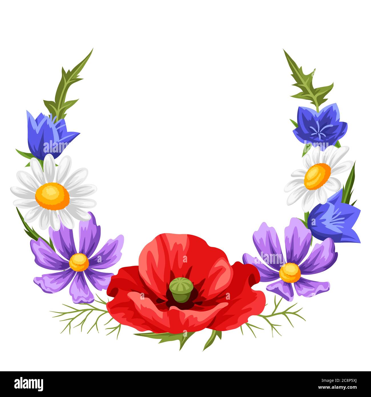 Frame with summer flowers Stock Vector Image & Art - Alamy