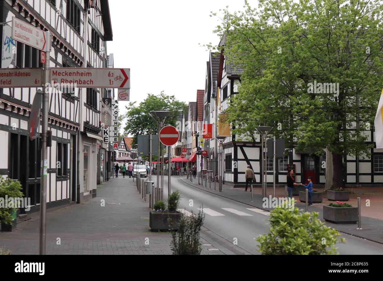 Rheinbach, Nordrhein-Westfalen/ Germany - June 14 2020: In the main street of Rheinbach, German town 20km next to Bonn Stock Photo