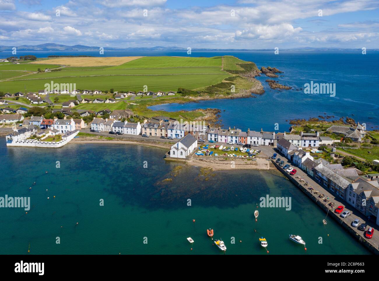 Aerial view of the Isle of Whithorn and harbour, Dumfries & Galloway