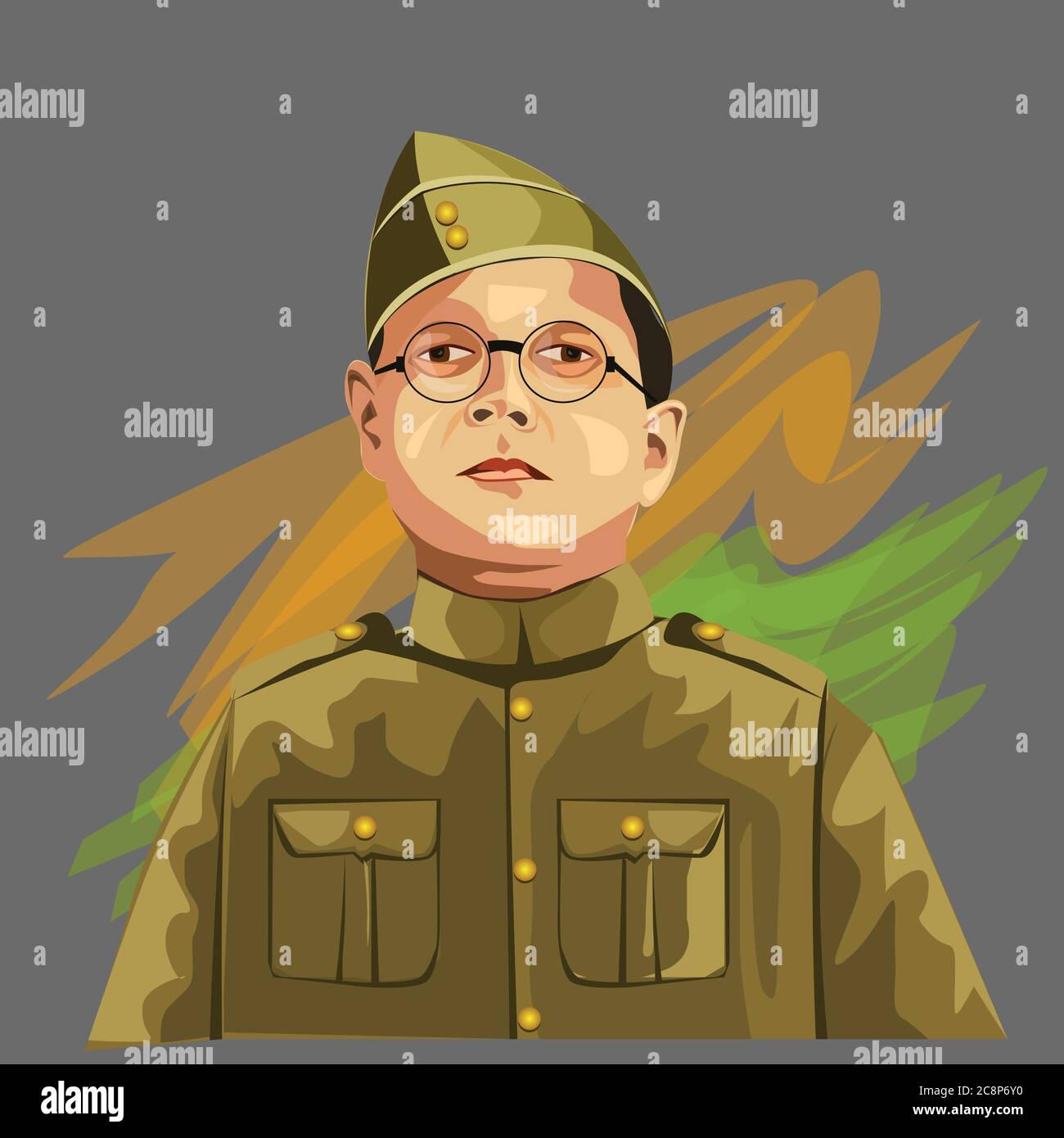 indian man with old costume. subhash chandra bose Stock Vector Image & Art  - Alamy