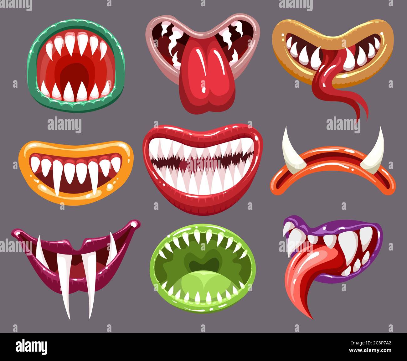 Monster mouths set Stock Vector Image & Art - Alamy