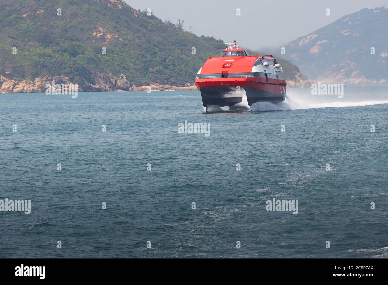 TurboJet Hydrofoil Foilcat, PENHA, Underway At High Speed From Macau To Hong Kong. Stock Photo