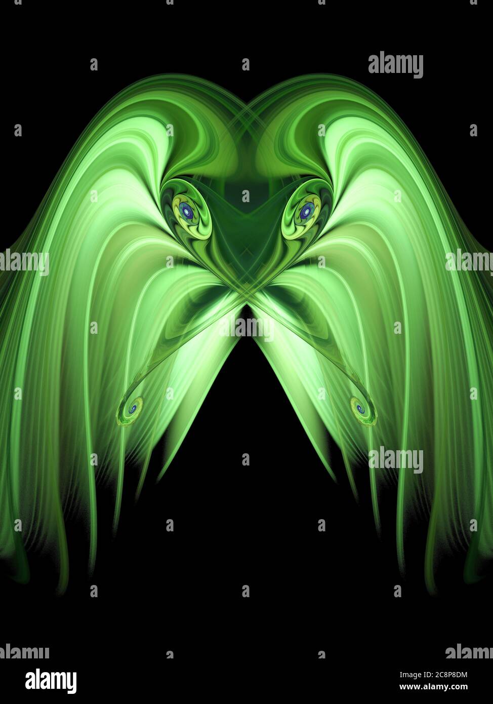 Green Snake - Flame Fractal Design Stock Photo