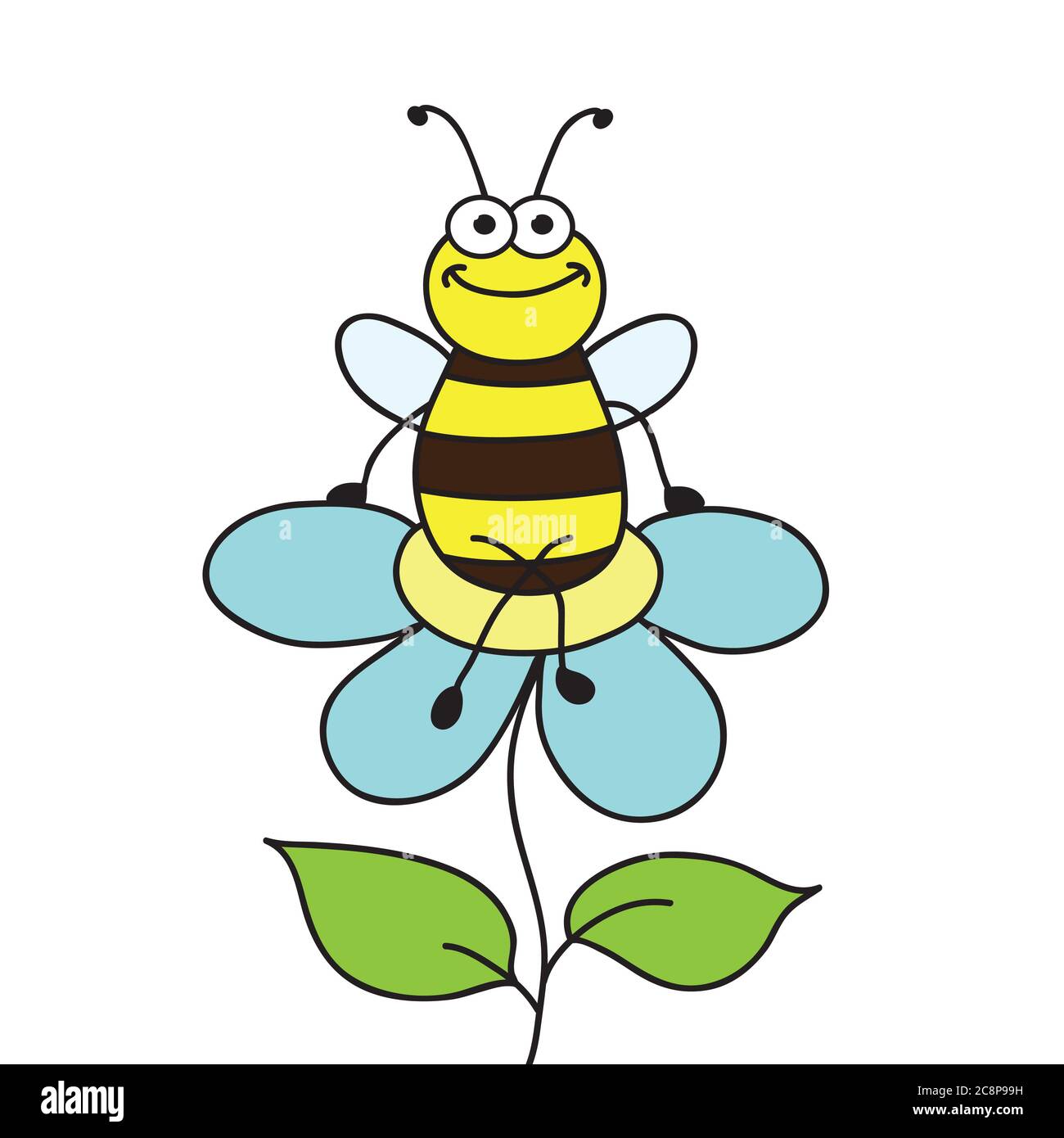 Cute bee sitting on a flower Stock Photo Alamy