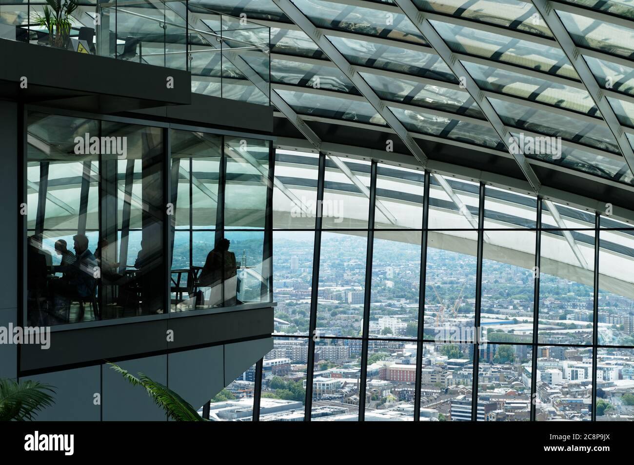 Restaurant / brasserie of the Sky Garden at 20 Fenchurch Street, a unique public space designed by Rafael Vinoly Architects. Stock Photo