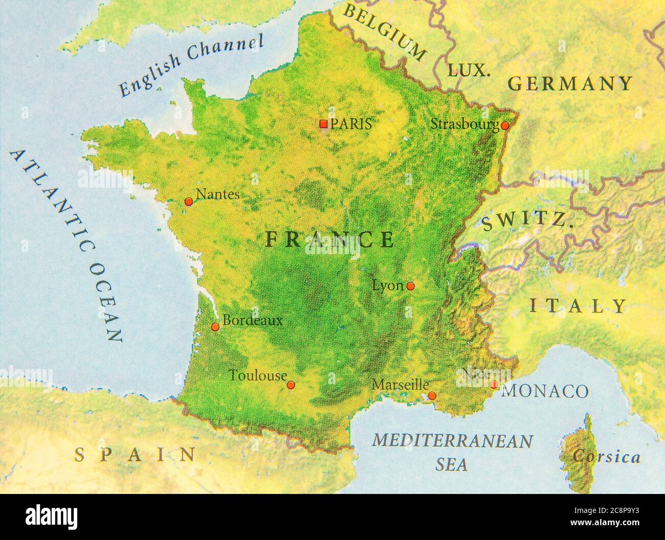 Geographic map of European country France close Stock Photo Alamy
