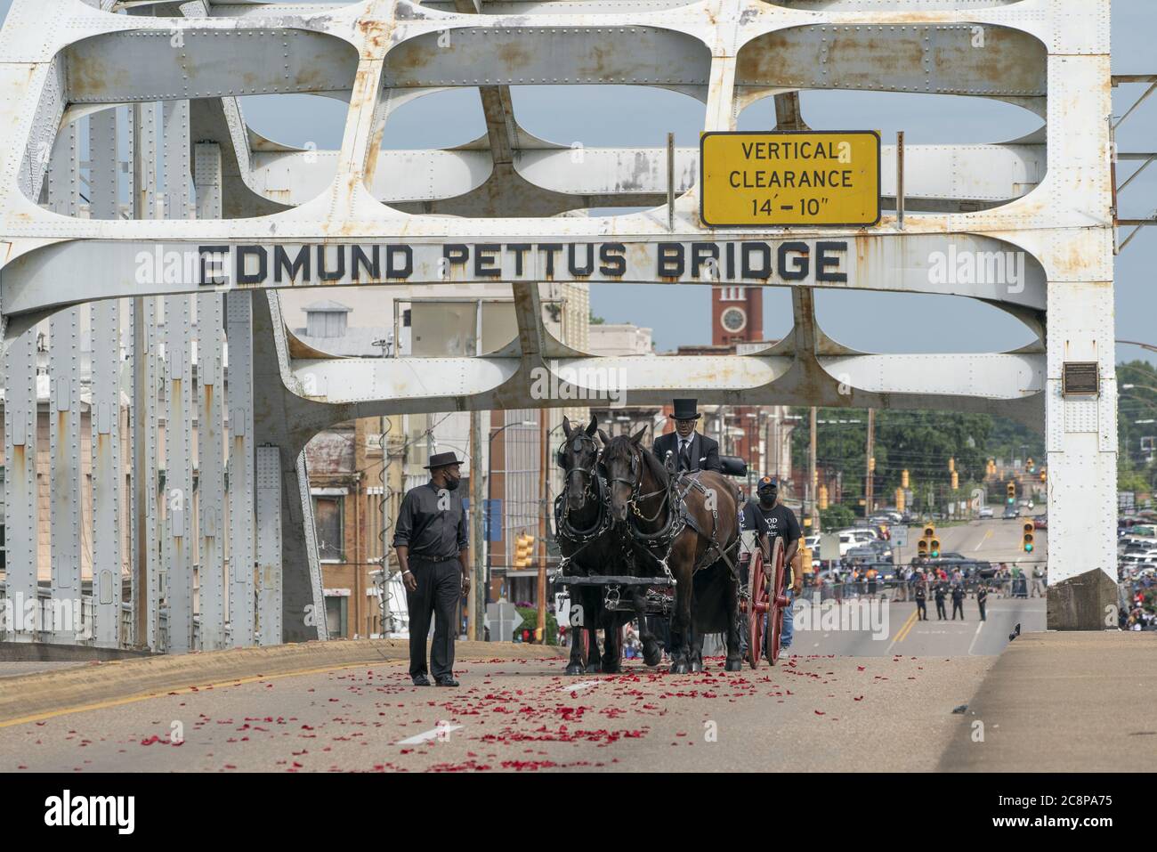 Selma, United States. 26th July, 2020. The casket containing the body