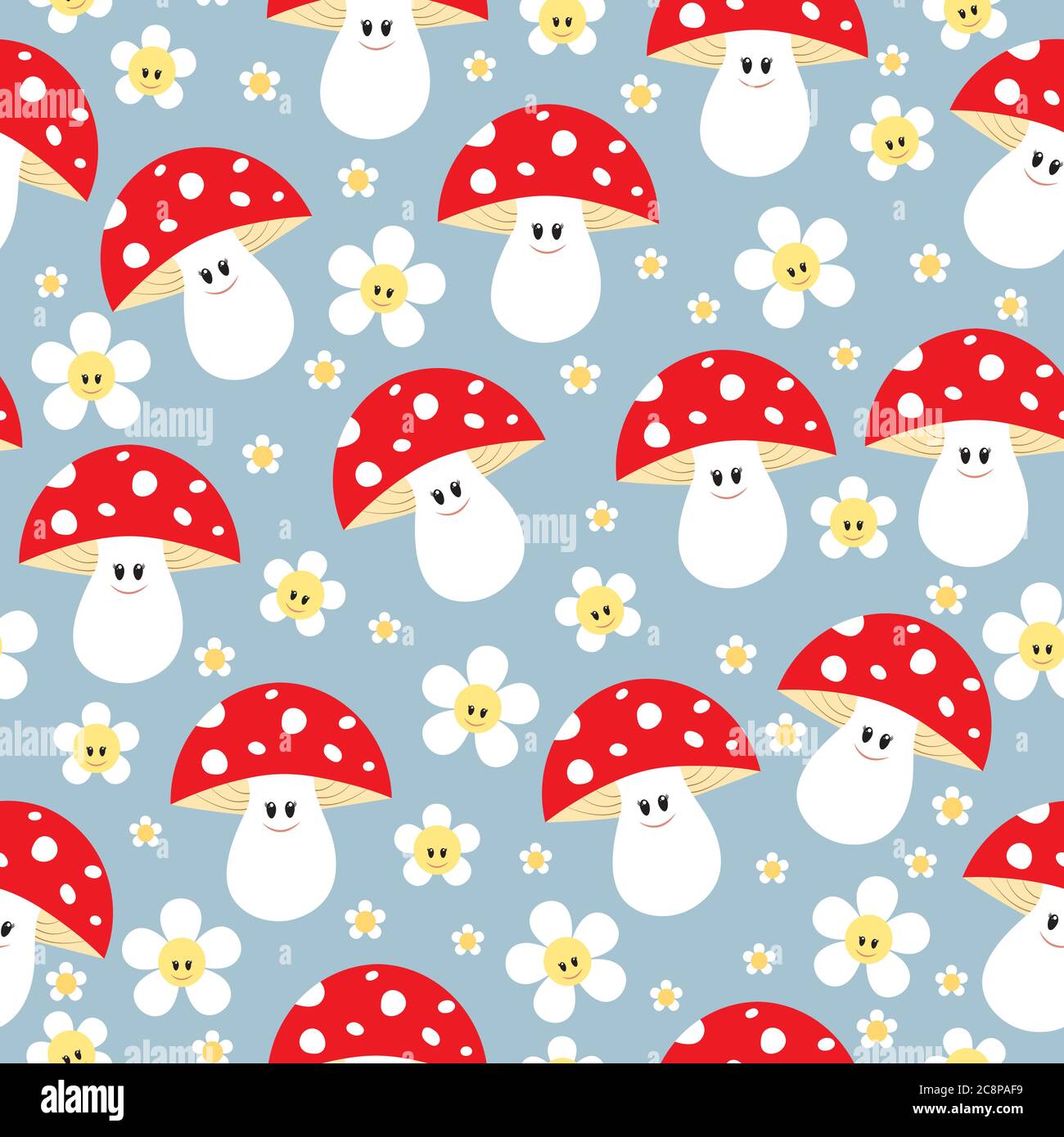 Cute Mushroom Fabric Wallpaper and Home Decor  Spoonflower