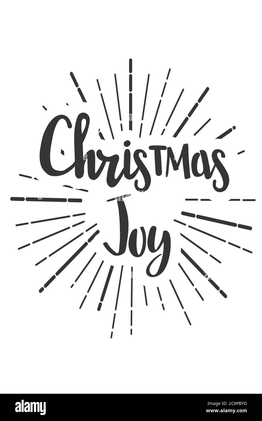 Christmas joy wishes lettering in doodle style. Stock Vector