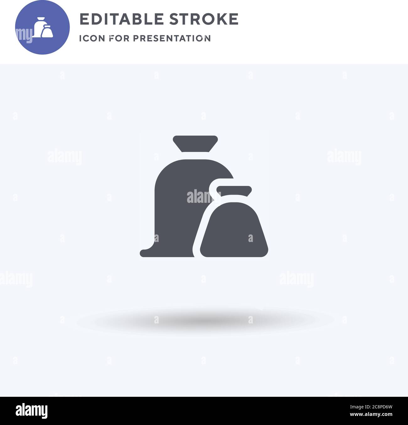 Garbage icon vector, filled flat sign, solid pictogram isolated on white, logo illustration. Garbage icon for presentation. Stock Vector
